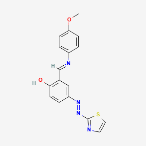 2-{(E)-[(4-Methoxyphenyl)imino]methyl}-4-[2-(1,3-thiazol-2-yl)hydrazinylidene]cyclohexa-2,5-dien-1-one