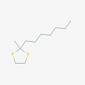 molecular formula C11H22S2 B12545828 1,3-Dithiolane, 2-heptyl-2-methyl- CAS No. 147777-28-4