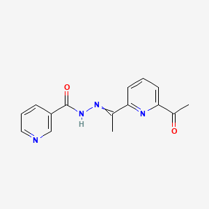 molecular formula C15H14N4O2 B12545842 N-[1-(6-acetylpyridin-2-yl)ethylideneamino]pyridine-3-carboxamide CAS No. 147662-12-2