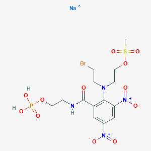 Benzamide, 2-[(2-bromoethyl)[2-[(methylsulfonyl)oxy]ethyl]amino]-3,5-dinitro-N-[2-(phosphonooxy)ethyl]-, monosodium salt (9CI)