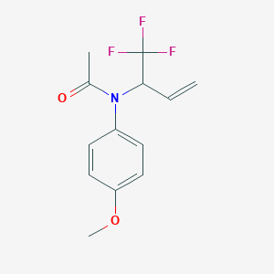 molecular formula C13H14F3NO2 B12545884 Acetamide, N-(4-methoxyphenyl)-N-[1-(trifluoromethyl)-2-propenyl]- CAS No. 832722-39-1