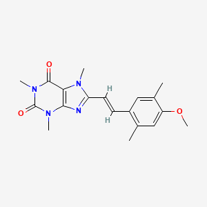 molecular formula C19H22N4O3 B12545891 (E)-8-(4-Methoxy-2,5-dimethylstyryl)caffeine CAS No. 155814-34-9