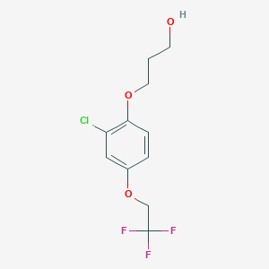 molecular formula C11H12ClF3O3 B12545957 3-[2-Chloro-4-(2,2,2-trifluoroethoxy)phenoxy]propan-1-OL CAS No. 653578-08-6