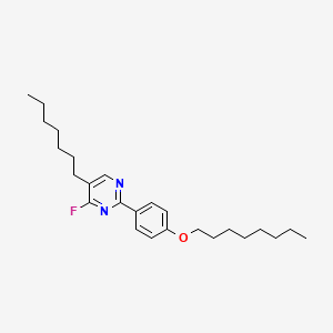 molecular formula C25H37FN2O B12545965 4-Fluoro-5-heptyl-2-[4-(octyloxy)phenyl]pyrimidine CAS No. 143693-29-2