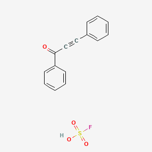 Sulfurofluoridic acid--1,3-diphenylprop-2-yn-1-one (1/1)