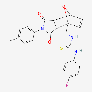 molecular formula C23H20FN3O3S B1254643 1-(4-fluorophenyl)-3-[[2-(4-methylphenyl)-1,3-dioxo-7,7a-dihydro-3aH-octahydro-1H-4,7-epoxyisoindol-4-yl]methyl]thiourea 
