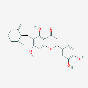 molecular formula C26H28O6 B1254645 2-(3,4-dihydroxyphenyl)-6-[[(1S)-2,2-dimethyl-6-methylidenecyclohexyl]methyl]-5-hydroxy-7-methoxychromen-4-one 