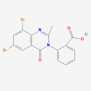 Benzoic acid, 2-(6,8-dibromo-2-methyl-4-oxo-3(4H)-quinazolinyl)-