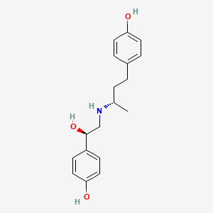 molecular formula C18H23NO3 B1254682 4-[(1R)-1-hydroxy-2-{[(2S)-4-(4-hydroxyphenyl)butan-2-yl]amino}ethyl]phenol 