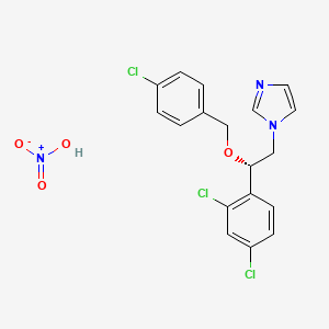 molecular formula C18H16Cl3N3O4 B1254690 (S)-益康唑硝酸盐 CAS No. 73094-38-9