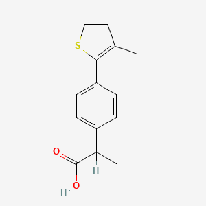 molecular formula C14H14O2S B1254727 2-[4-(3-Methyl-2-thienyl)phenyl]propionic acid 