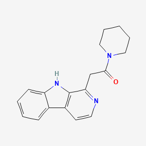 molecular formula C18H19N3O B12547291 2-(9H-beta-Carbolin-1-yl)-1-(piperidin-1-yl)ethan-1-one CAS No. 151672-62-7