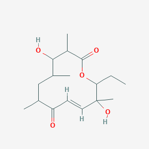 molecular formula C17H28O5 B1254734 (9E)-12-ethyl-4,11-dihydroxy-3,5,7,11-tetramethyl-1-oxacyclododec-9-ene-2,8-dione 