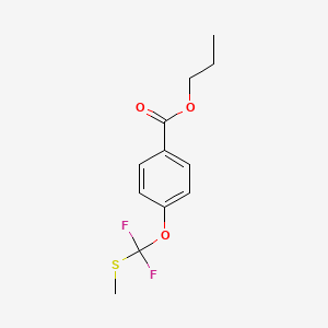 molecular formula C12H14F2O3S B12547455 Propyl 4-[difluoro(methylthio)methoxy]benzoate CAS No. 143583-02-2