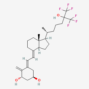 molecular formula C27H38F6O3 B1254752 (1R,3S,5E)-5-[(2E)-2-[(1R,3aS,7aR)-7a-methyl-1-[(2R)-7,7,7-trifluoro-6-hydroxy-6-(trifluoromethyl)heptan-2-yl]-2,3,3a,5,6,7-hexahydro-1H-inden-4-ylidene]ethylidene]-4-methylidenecyclohexane-1,3-diol 