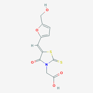 molecular formula C11H9NO5S2 B1254754 2-[(5Z)-5-[[5-(hydroxymethyl)furan-2-yl]methylidene]-4-oxo-2-sulfanylidene-1,3-thiazolidin-3-yl]acetic acid 