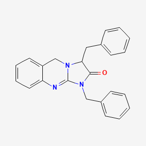 molecular formula C24H21N3O B12547566 Imidazo[2,1-b]quinazolin-2(3H)-one, 1,5-dihydro-1,3-bis(phenylmethyl)- CAS No. 832676-81-0