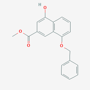 molecular formula C19H16O4 B12547581 2-Naphthalenecarboxylic acid, 4-hydroxy-8-(phenylmethoxy)-, methyl ester 