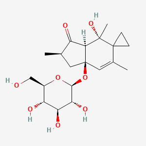 molecular formula C20H30O8 B1254759 (2R,3aR,7S,7aS)-7-hydroxy-2,5,7-trimethyl-3a-[(2S,3R,4S,5S,6R)-3,4,5-trihydroxy-6-(hydroxymethyl)oxan-2-yl]oxyspiro[3,7a-dihydro-2H-indene-6,1'-cyclopropane]-1-one 