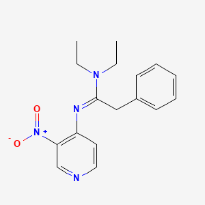 molecular formula C17H20N4O2 B12547620 (1E)-N,N-Diethyl-N'-(3-nitropyridin-4-yl)phenylethanimidamide CAS No. 146893-40-5