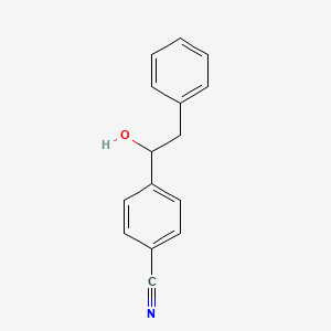 molecular formula C15H13NO B12547635 Benzonitrile, 4-(1-hydroxy-2-phenylethyl)- CAS No. 160059-08-5