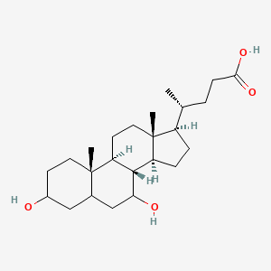 molecular formula C24H40O4 B1254774 (4R)-4-[(8R,9S,10S,13R,14S,17R)-3,7-dihydroxy-10,13-dimethyl-2,3,4,5,6,7,8,9,11,12,14,15,16,17-tetradecahydro-1H-cyclopenta[a]phenanthren-17-yl]pentanoic acid 