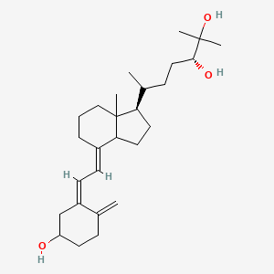 molecular formula C27H44O3 B1254780 (3R)-6-[(1R,4E)-4-[(2Z)-2-(5-hydroxy-2-methylidenecyclohexylidene)ethylidene]-7a-methyl-2,3,3a,5,6,7-hexahydro-1H-inden-1-yl]-2-methylheptane-2,3-diol 