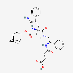 molecular formula C35H42N4O6 B1254782 4-[(R)-2-[(S)-2-(Adamantan-2-yloxycarbonylamino)-3-(1H-indol-3-yl)-2-methylpropanoylamino]-1-phenylethylamino]-4-oxobutyric acid 