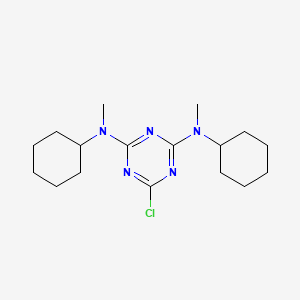 molecular formula C17H28ClN5 B12548007 6-Chloro-N~2~,N~4~-dicyclohexyl-N~2~,N~4~-dimethyl-1,3,5-triazine-2,4-diamine CAS No. 171257-73-1