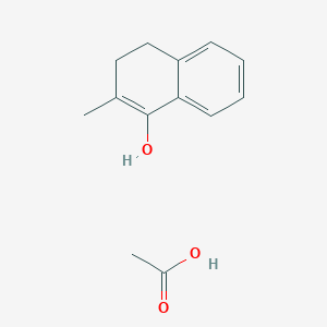 molecular formula C13H16O3 B12548074 Acetic acid;2-methyl-3,4-dihydronaphthalen-1-ol CAS No. 148624-14-0