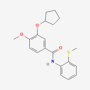 3-cyclopentyloxy-4-methoxy-N-(2-methylsulfanylphenyl)benzamide