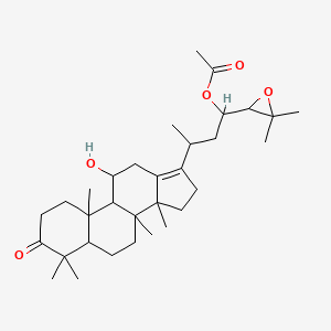 molecular formula C32H50O5 B1254824 乙酸[1-(3,3-二甲基氧代环氧乙烷-2-基)-3-(11-羟基-4,4,8,10,14-五甲基-3-氧代-1,2,5,6,7,9,11,12,15,16-十氢环戊[a]菲并蒽-17-基)丁基] 