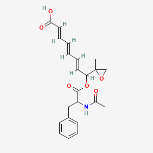 molecular formula C22H25NO6 B1254846 (2E,4E,6E)-8-(2-acetamido-3-phenylpropanoyl)oxy-8-(2-methyloxiran-2-yl)octa-2,4,6-trienoic acid 