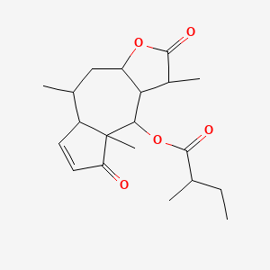 molecular formula C20H28O5 B1254867 (1,5,8a-三甲基-2,8-二氧代-3a,4,5,5a,9,9a-六氢-1H-蔚蓝烯[6,5-b]呋喃-9-基) 2-甲基丁酸酯 