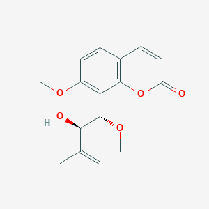 molecular formula C16H18O5 B1254880 8-[(1S,2R)-2-羟基-1-甲氧基-3-甲基丁-3-烯基]-7-甲氧基香豆素-2-酮 