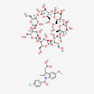 B1254884 2-[1-(4-chlorobenzoyl)-5-methoxy-2-methylindol-3-yl]acetic acid;(1S,3R,5R,6S,8R,10R,11S,13R,15R,16S,18R,20R,21S,23R,25R,26S,28R,30R,31S,33R,35R,36R,37R,38R,39R,40R,41R,42R,43R,44R,45R,46R,47R,48R,49R)-5,10,15,20,25,30,35-heptakis(hydroxymethyl)-2,4,7,9,12,14,17,19,22,24,27,29,32,34-tetradecaoxaoctacyclo[31.2.2.23,6.28,11.213,16.218,21.223,26.228,31]nonatetracontane-36,37,38,39,40,41,42,43,44,45,46,47,48,49-tetradecol CAS No. 71299-82-6