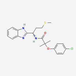 molecular formula C21H24ClN3O2S B1254911 N-[(1S)-1-(1H-benzimidazol-2-yl)-3-(methylthio)propyl]-2-(4-chlorophenoxy)-2-methylpropanamide 