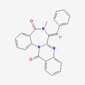 molecular formula C24H17N3O2 B1254936 (7Z)-7-benzylidene-6-methylquinazolino[3,2-a][1,4]benzodiazepine-5,13-dione 