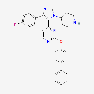 2-(4-Biphenylyloxy)-4-[1-(piperidine-4-yl)-4-(4-fluorophenyl)-5-imidazolyl]pyrimidine