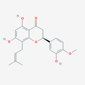 (2S)-5,7,3'-trihydroxy-4'-methoxy-8-(3''-methylbut-2''-enyl)-flavonone