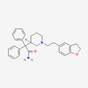 molecular formula C29H32N2O2 B1254995 2-[(3R)-1-[2-(2,3-dihydrobenzofuran-5-yl)ethyl]-3-piperidyl]-2,2-diphenyl-acetamide 