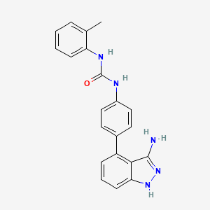 molecular formula C21H19N5O B1254996 1-[4-(3-amino-1H-indazol-4-yl)phenyl]-3-o-tolylurea 