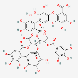 11-[17-(6-Carboxy-2,3,4-trihydroxyphenoxy)-3,4,5,18,19-pentahydroxy-8,14-dioxo-11-(3,4,5-trihydroxybenzoyl)oxy-9,13-dioxatricyclo[13.4.0.02,7]nonadeca-1(19),2,4,6,15,17-hexaen-10-yl]-3,4,5,16,17,18-hexahydroxy-8,13-dioxo-9,12-dioxatricyclo[12.4.0.02,7]octadeca-1(18),2,4,6,14,16-hexaene-10-carboxylic acid
