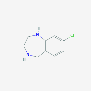 molecular formula C9H11ClN2 B012550 8-Chloro-2,3,4,5-tetrahydro-1H-benzo[e][1,4]diazepine CAS No. 107479-55-0