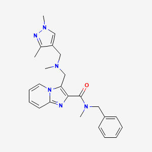 molecular formula C24H28N6O B1255000 3-[[(1,3-二甲基-4-吡唑基)甲基-甲基氨基]甲基]-N-甲基-N-(苯甲基)-2-咪唑并[1,2-a]吡啶甲酰胺 