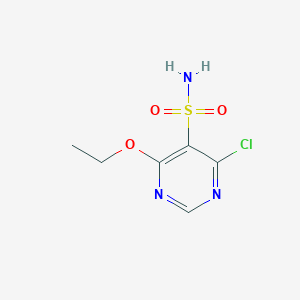 molecular formula C6H8ClN3O3S B12550100 4-Chloro-6-ethoxypyrimidine-5-sulfonamide CAS No. 142556-44-3