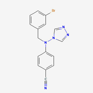 molecular formula C16H12BrN5 B12550101 Benzonitrile, 4-[[(3-bromophenyl)methyl]-4H-1,2,4-triazol-4-ylamino]- CAS No. 148869-37-8