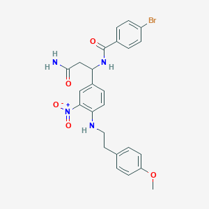 molecular formula C25H25BrN4O5 B1255012 N-[3-氨基-1-[4-[2-(4-甲氧基苯基)乙氨基]-3-硝基苯基]-3-氧代丙基]-4-溴苯甲酰胺 