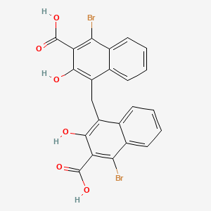 molecular formula C23H14Br2O6 B12550258 4,4'-Methylenebis(1-bromo-3-hydroxynaphthalene-2-carboxylic acid) CAS No. 143558-73-0