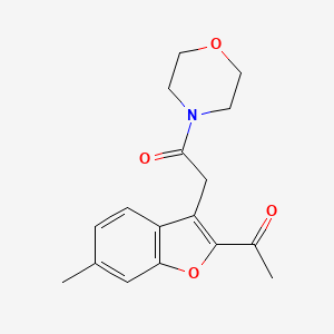 molecular formula C17H19NO4 B12550263 2-(2-Acetyl-6-methyl-1-benzofuran-3-yl)-1-(morpholin-4-yl)ethan-1-one CAS No. 142917-43-9